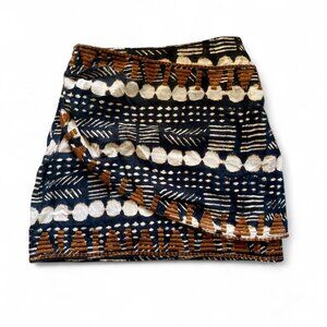 Free People Talk of the Town Mini Skirt Boho Patterned Skirt Size (size 0)